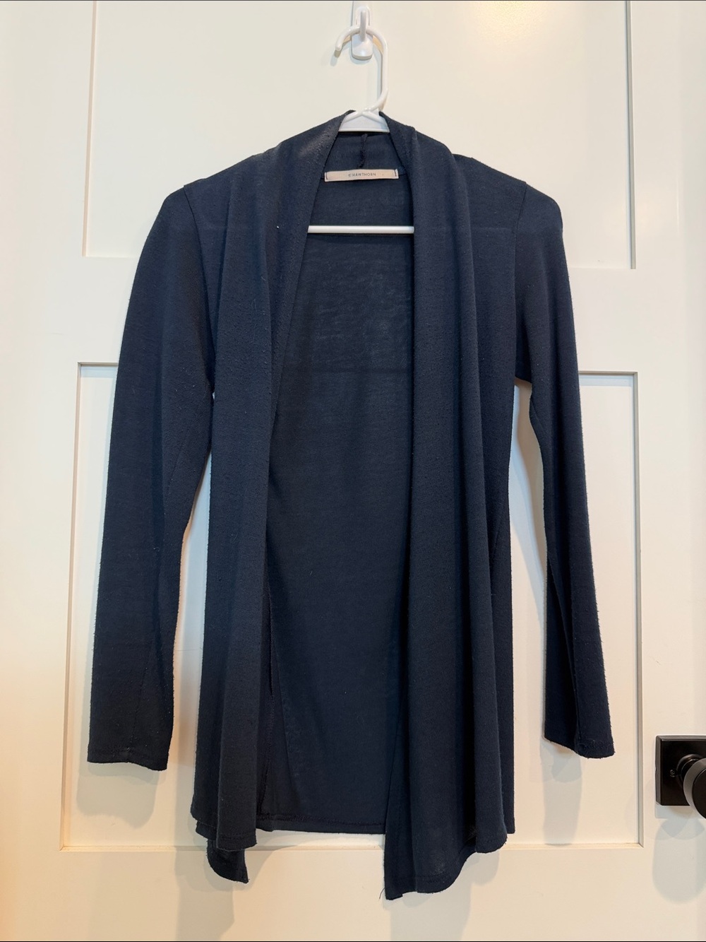 NWOT 41 Hawthorn Black Open-Front Draped Cardigan